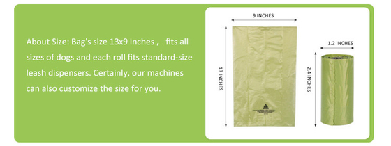 Biodegradable PLA/PE Dog Waste Bags Customized Thickness Eco-Friendly and Portable