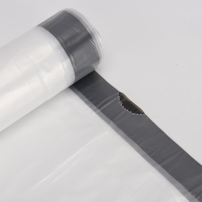 5-50 Micron Thickness PE Plastic Drawstring Trash Bag Roll for Clear Garbage Packaging