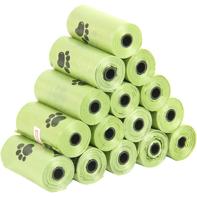 15 PCS/roll Biodegradable Pet Garbage Bags T-shirt Bag Type for Dog Poo Bag Supplies