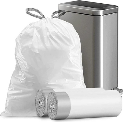 Custom Order Trash Bags Drawstring Strong Medium Kitchen Garbage Bag White Trash Can Liners