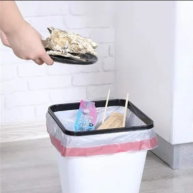 Medium Kitchen Drawstring Trash Bags 8 Gallon White Clear Plastic Waste Bag PE Material