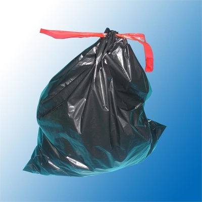 Embossing Surface Handling Tall Kitchen Trash Bag with Draw String Green or Customized