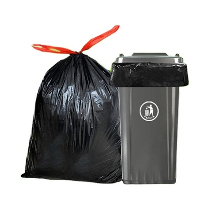 5-50 mic Thickness Heavy Duty Drawstring Biodegradable Trash Bag with Embossed Surface