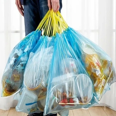 Embossing Surface Handling 2023 Beige Biodegradable Tall Kitchen Drawstring Trash Bag