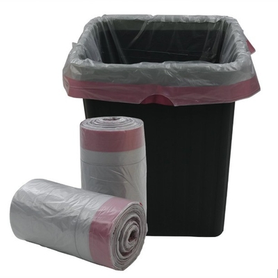 13 Gallon Biodegradable Drawstring Trash Bags with HDPE Material and 5-50 Mic Thickness