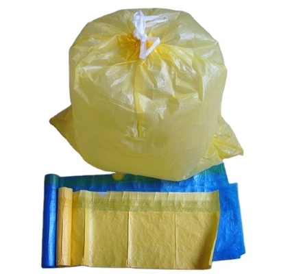 Green or Customized Large Tall Kitchen Trash Packaging Bags with Drawstring on Roll