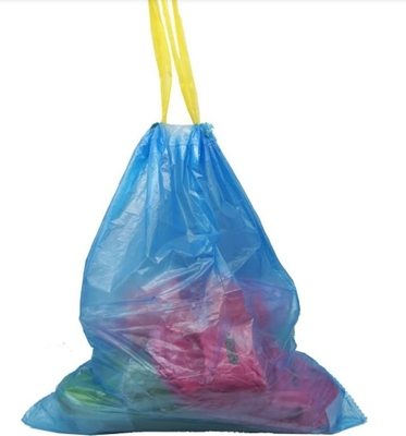Embossing Surface Handling Plastic Tall Kitchen Drawstring Dustbin Trash Sack on Roll