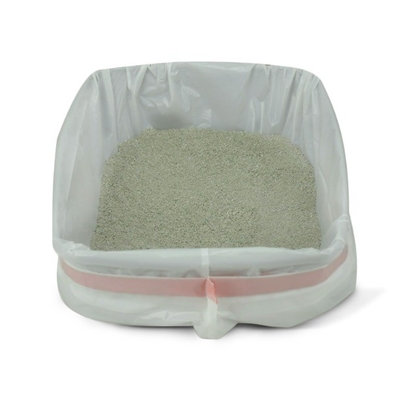 Custom Order Accepted Jumbo Kitty Litter Box Liners with Drawstring Closure in Beige