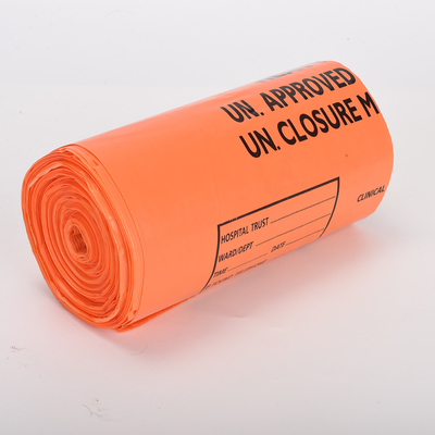 Red Yellow Autoclave Plastic Medical Trash Bags Waste Garbage Bags Biohazard Bag On Roll