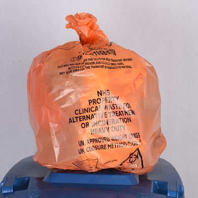 Red Yellow Autoclave Plastic Medical Trash Bags Waste Garbage Bags Biohazard Bag On Roll