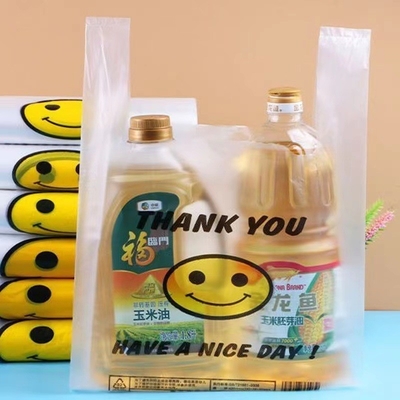 Plastic Bag T-shirt Shopping Bag Made by with 5-100 mic Thickness HDPE/LDPE/LLDPE