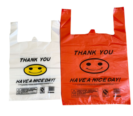 Plastic Bag T-shirt Shopping Bag Made by with 5-100 mic Thickness HDPE/LDPE/LLDPE