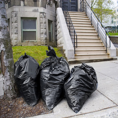 Bottom Gusset Bag Custom Heavy Duty Trash Bags for Home Street Dustbin Company Campus