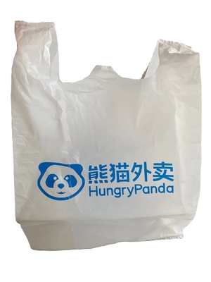 Vest Handle Plastic T-Shirt Bag with Customized Logo Printing