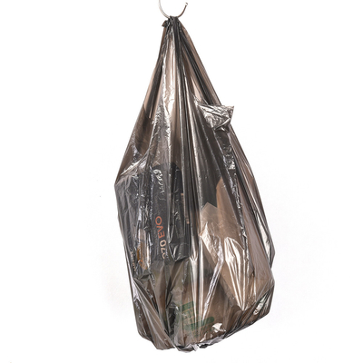 5-100 mic Thickness Black Garbage Bags Vest Style Storage Bag for Home Waste Security