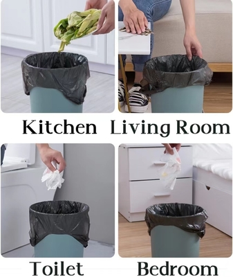 5-100 mic Thickness Black Garbage Bags Vest Style Storage Bag for Home Waste Security