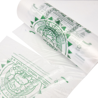 Transparent HDPE Food Packaging Flat Bag On A Roll For Fruits Vegetable Bread Sample