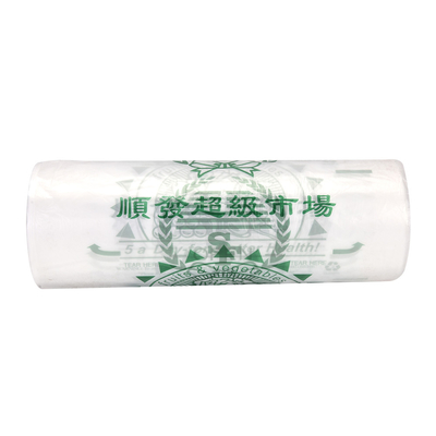 Transparent HDPE Food Packaging Flat Bag On A Roll For Fruits Vegetable Bread Sample