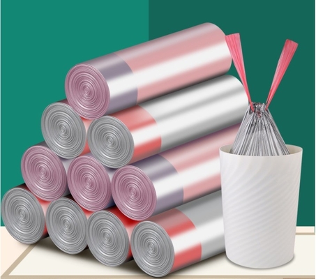 Custom Plastic Drawstring Bags for Household Trash Can Liner Leak Proof and Strong