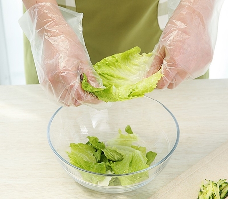 PE Plastic Gloves for Cleaning Cooking BBQ DIY Outer Material Polyester Baby Care Room