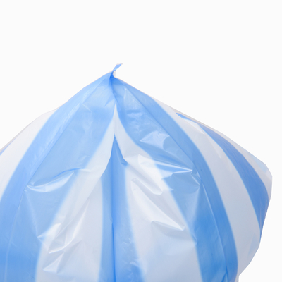 Supermarket HDPE Drawstring Black Plastic Security Square Bottom Bag with Competitive