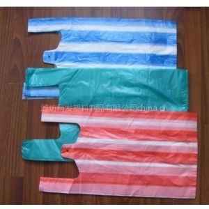 Color Stripped T-Shirt Bags OK Compost Certified Shopping Bag Customized Size
