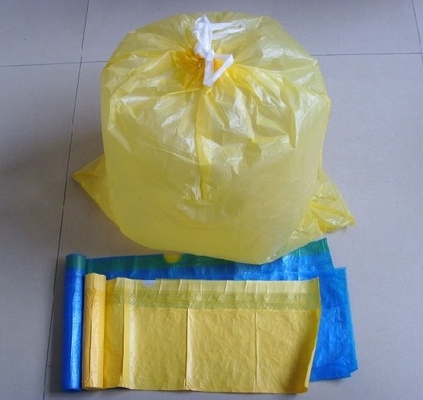 Offset Printing Drawstring Garbage Bags for Trash Can Liner in 5-50 Mic Thickness