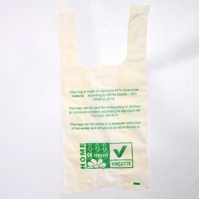 Household Products Packaging Biodegradable Cornstarch Shopping Bag with Customized Size