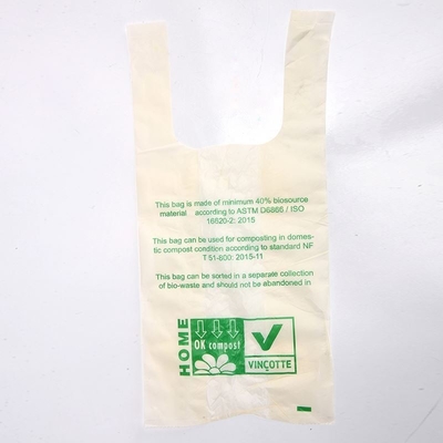 Printing Biodegradable T-Shirt Shopping Packaging Plastic Bags With Handle For Supermarket