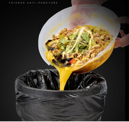 Black HDPE/LDPE/LLDPE Strong Star Sealed Garbage Bags for Office Waste Basket Liners