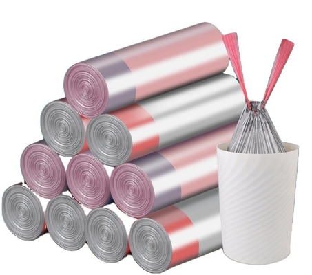 Custom Plastic Packaging Bag Refuse Sacks Drawstring Trash Garbage Bags Avaialble
