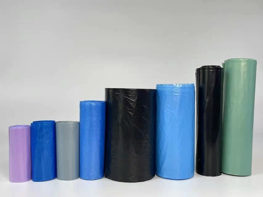 Supermarket Household Roll Type Plastic Garbage Bag with Flat Mouth and Point Break