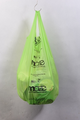 Green 40% Biosource Material Structure Custom Grocery Plastic Reusable Shopping Bags