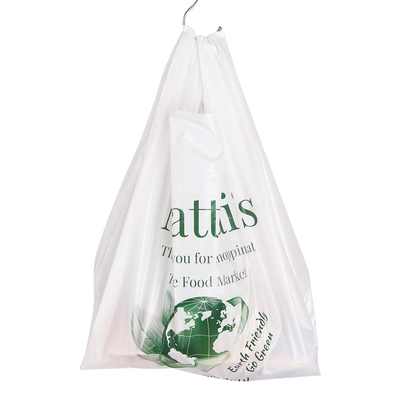 Supermarket Vest Handle Shopping Bags with Offset Printing and Recyclable Plastic