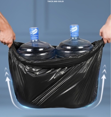 Custom Heavy Duty Plastic Trash Bags with Black Logo and Strong Material