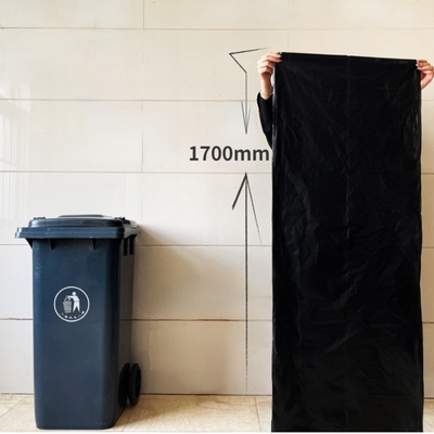 Custom Heavy Duty Plastic Trash Bags with Black Logo and Strong Material