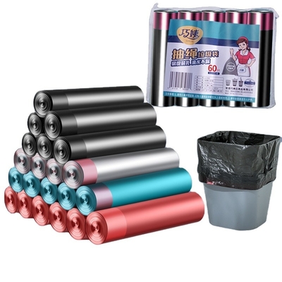 Convenient and eco-friendly drawstring garbage waste bags with custom logo printing