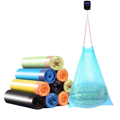 Disposable Drawstring Plastic Garbage Trash Bag on Roll for Home Office Kitchen Waste