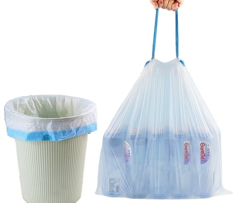 Multipurpose Drawstring Bags Plastic PE Trash Can Liner on Roll for Garbage Waste Logo