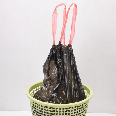 Custom Order Accepted Household Blue Plastic Roll Garbage Bag with Drawstring Drawstring