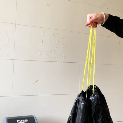 Disposable Square Bottom Bag for Heavy Duty Trash Customized Big Drawstring Garbage Bags