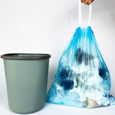 Offset Printing Drawstring Tie String Garbage Bags on Roll for Trash Can
