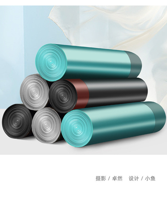 Ok Compost Certificate HDPE Custom Logo Printing Drawstring Garbage Bag for Interleaved