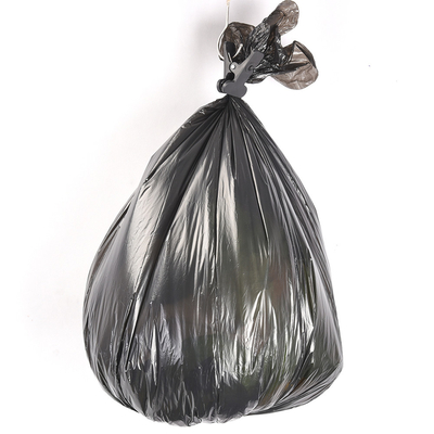 Beige PE Plastic HDPE/LDPE Flap Tie Trash Garbage Bag for Direct Custom Branding