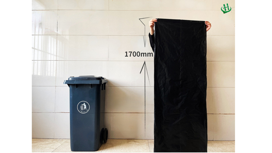 Custom Order Accepted Black Plastic Garbage Bag for Large Waste Containers