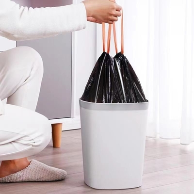 Drawstring HDPE Transparent Bags for Garbage Unscented LDPE Blue Garbage Bag