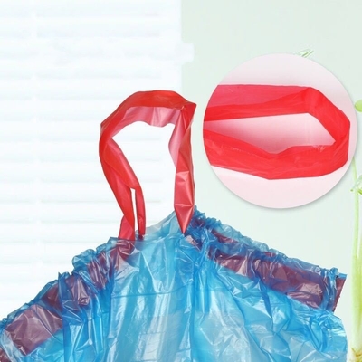 Thickened Black Drawstring Garbage Bag for Kitchen Trash in HDPE/LDPE/LLDPE Material