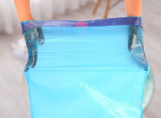 Thickened Black Drawstring Garbage Bag for Kitchen Trash in HDPE/LDPE/LLDPE Material