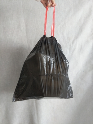 15Pcspack Drawstring Garbage Bag Plastic Colorful Trash Roll for Kitchen Compostable