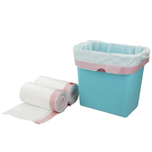 5-50 mic Thickness 13 Gallon Pink Kitchen Trash Bag with Drawstring and Custom Order